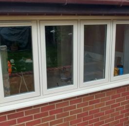 Flush sash windows in cream: Click Here To View Larger Image