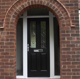 Composite door with side screens and top lights: Click Here To View Larger Image