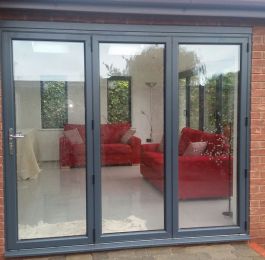 Anthracite grey Bi Folding door: Click Here To View Larger Image